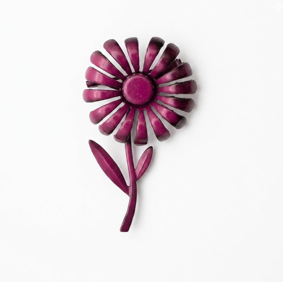 Vintage Modernist Floral Brooch