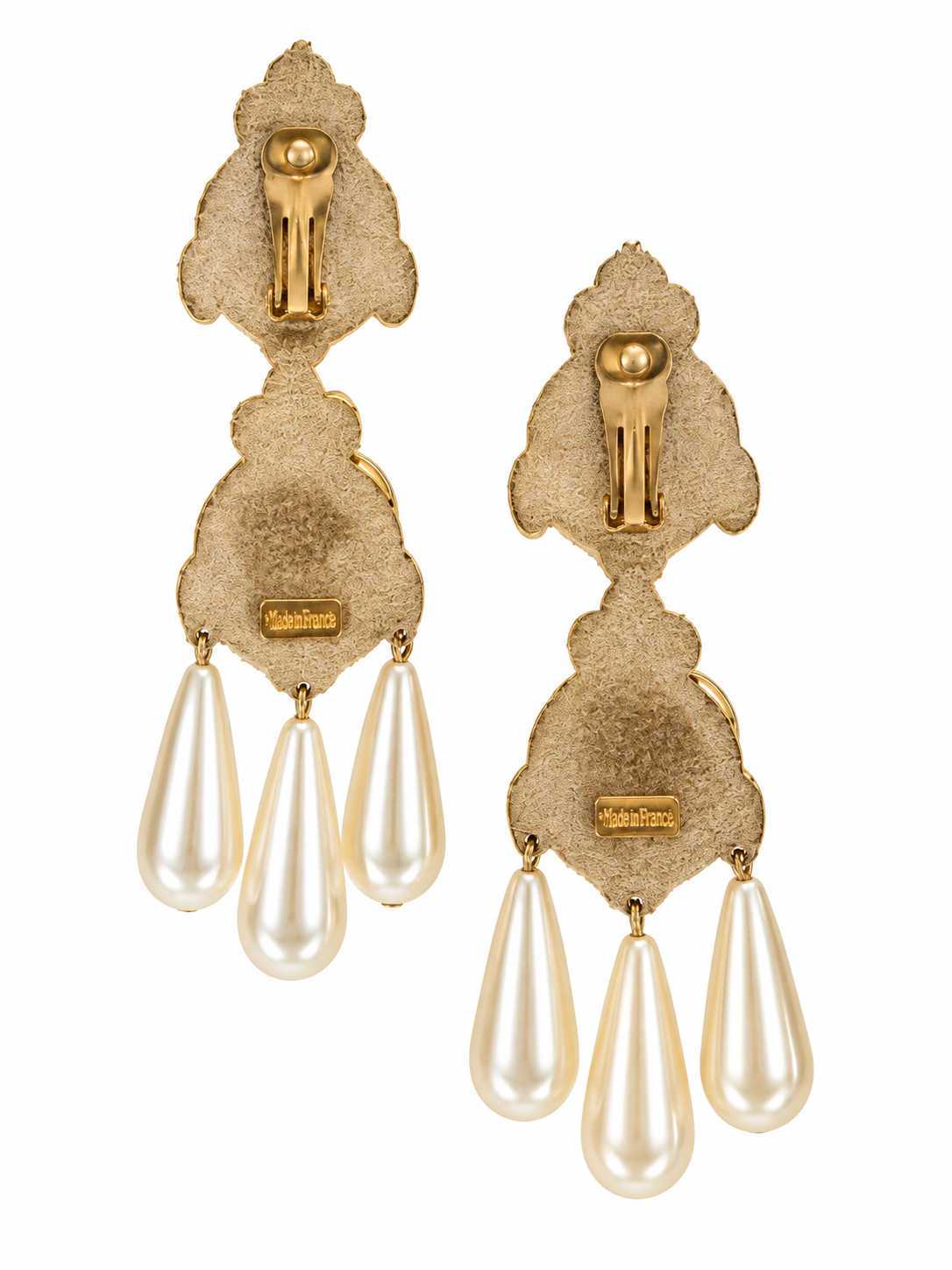 Oversized Vanina Crystal & Pearl Chandelier Earrings