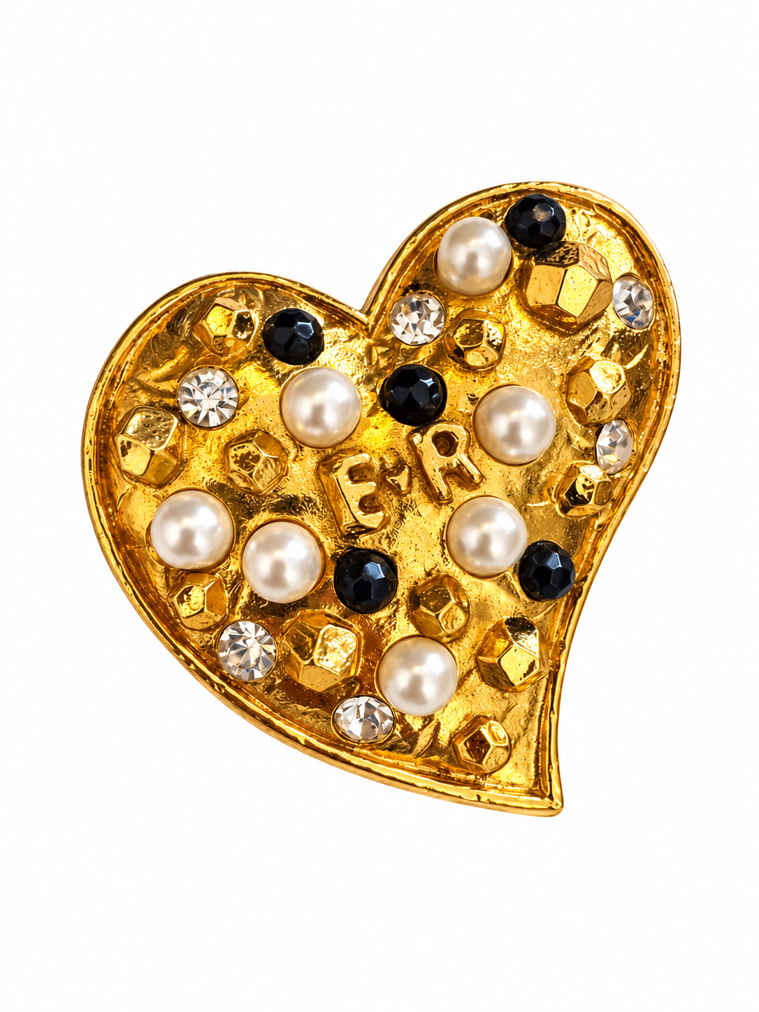 Vintage Édouard Rambaud Baroque Heart Brooch