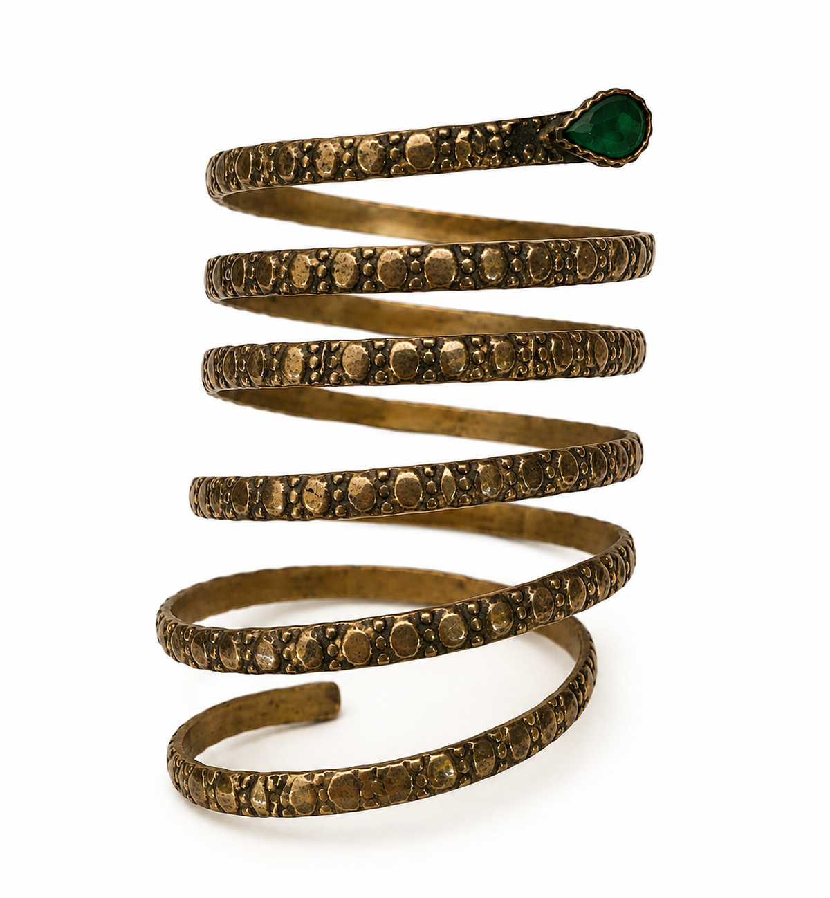 Afghani Vintage Tribal Spiral Arm Cuff Bracelet
