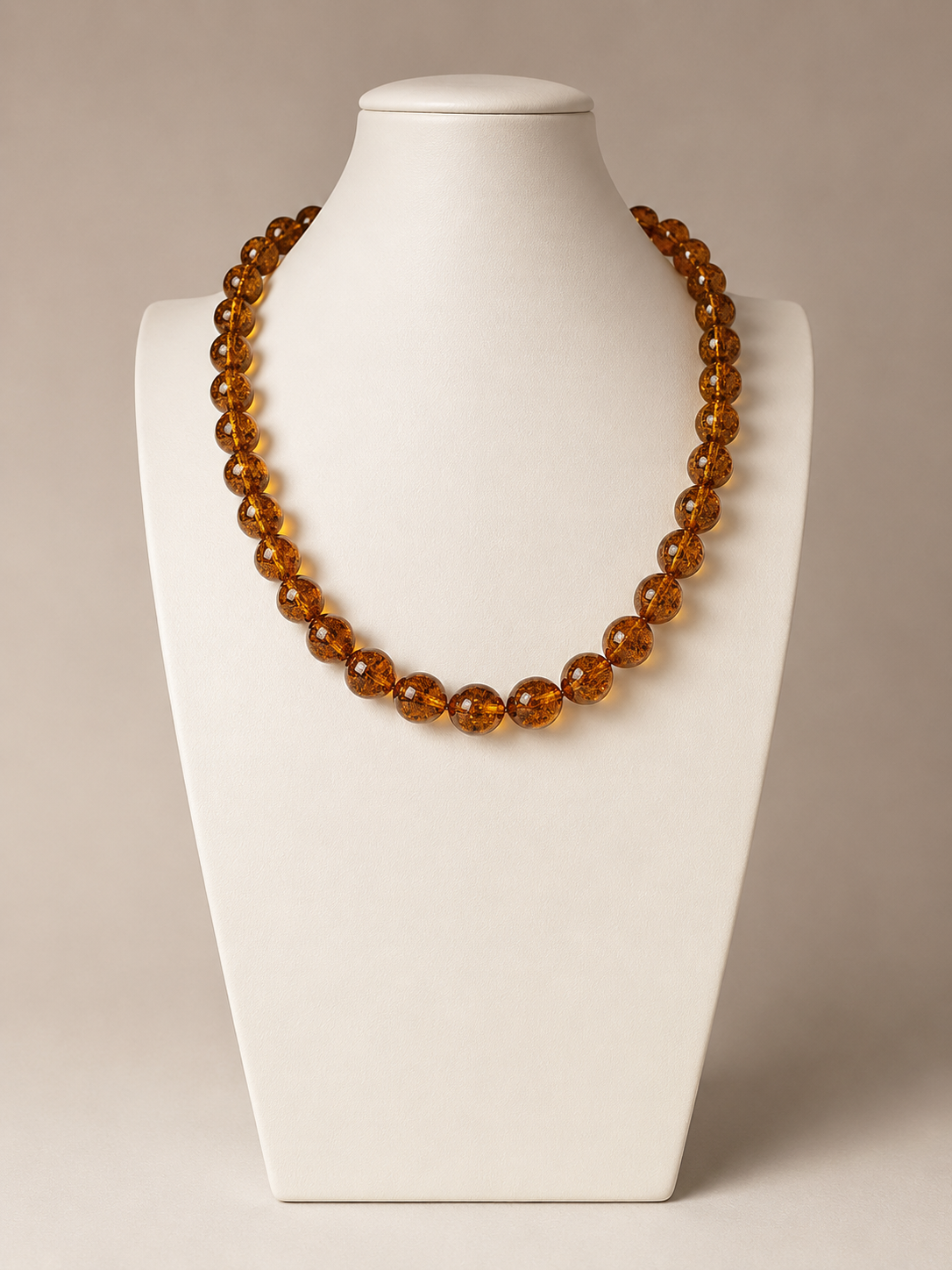 Vintage Amber Tone Beaded Necklace