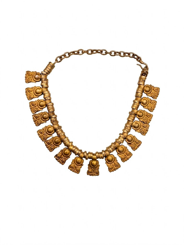 Ancient Pre-Columbian Style Figural Fringe Necklace
