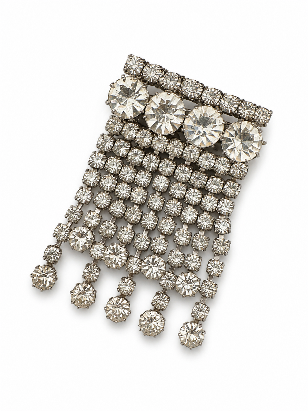 Vintage Crystal Fringe Statement Brooch