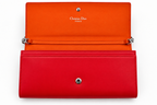 Vintage Christian Dior Red Leather Wallet and Chain Shoulder Bag