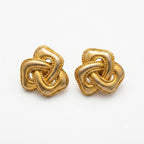 Vintage Knot Motif Gold Plated Clip On Earrings