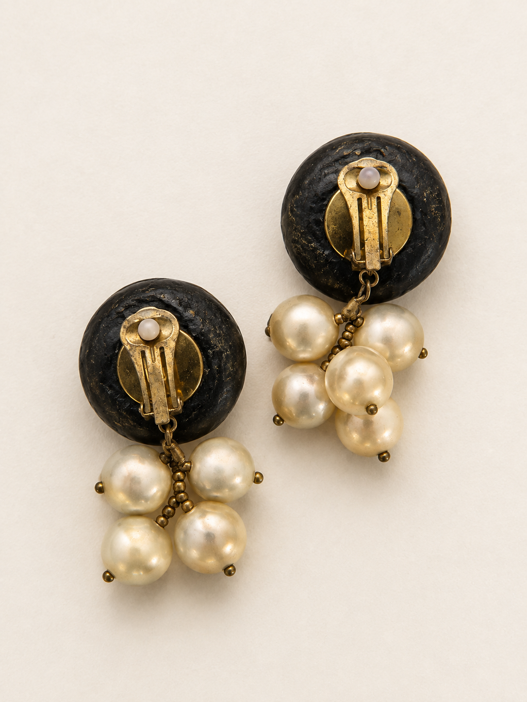 Vintage Purple Sequin & Faux Pearl Drop Earrings