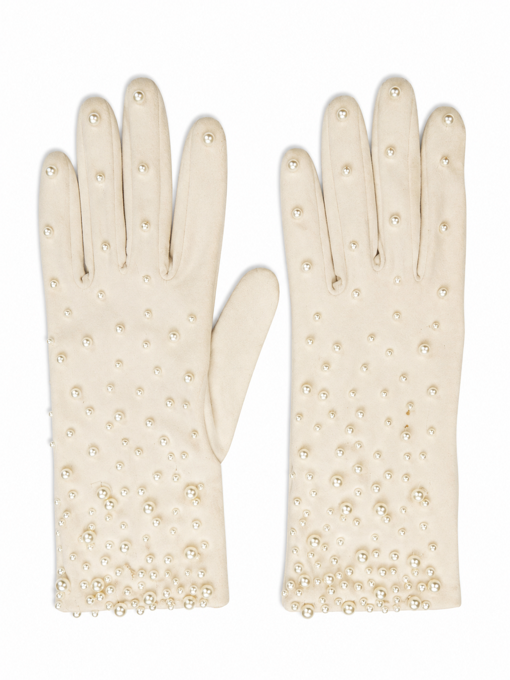 Vintage Ivory Faux Pearl Embellished Gloves