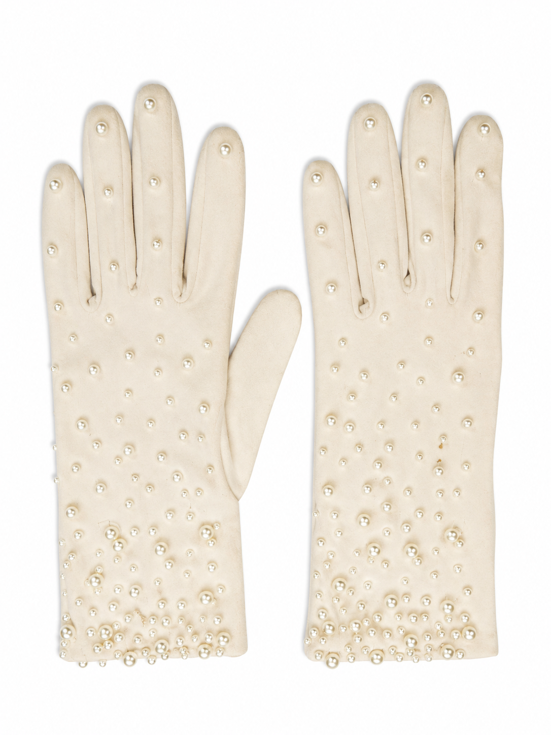 Vintage Ivory Faux Pearl Embellished Gloves