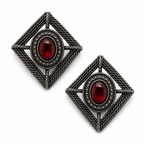 Vintage Art Deco Style Red Glass Earrings