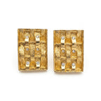 Vintage Modernist Geometric Panel Earrings