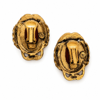 Vintage DeLuigoro Art Nouveau Carnelian Cabochon Clip On Earrings
