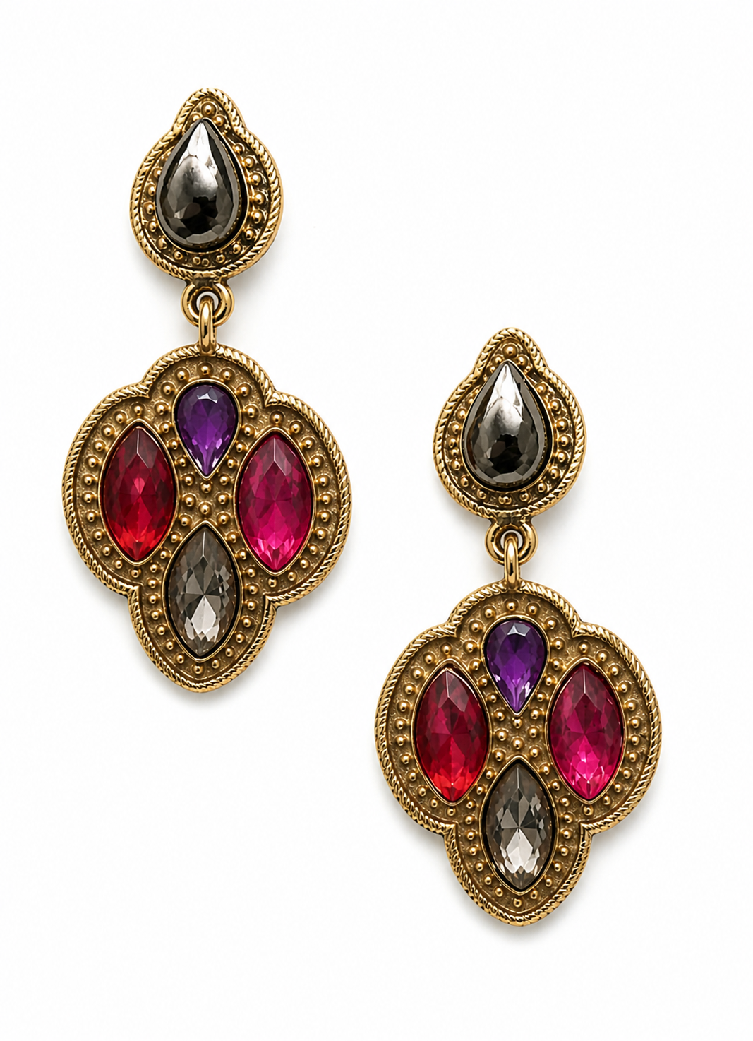 Vintage Baroque Resin Drop Earrings