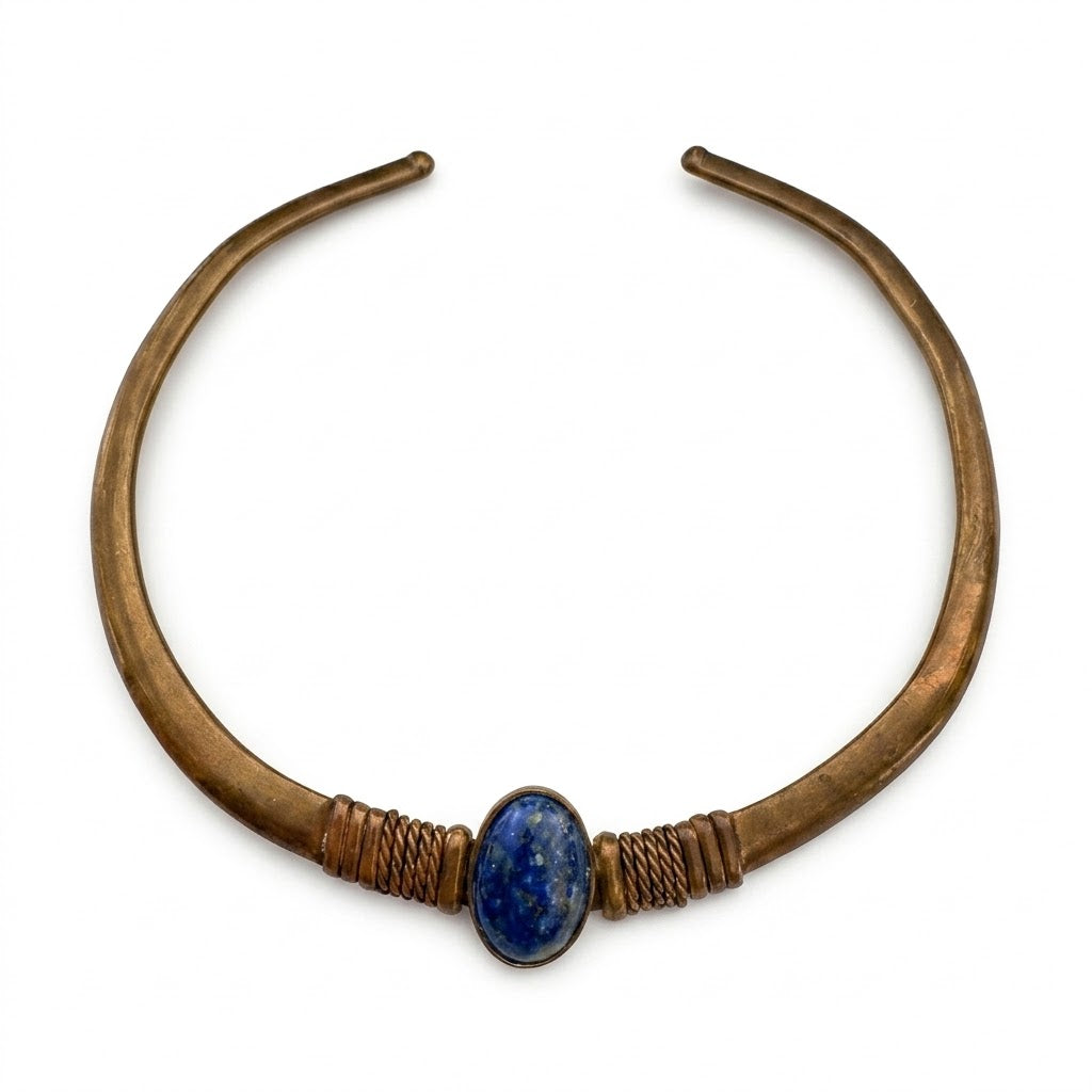 Vintage Ethnic Lapis Stone Collar Necklace