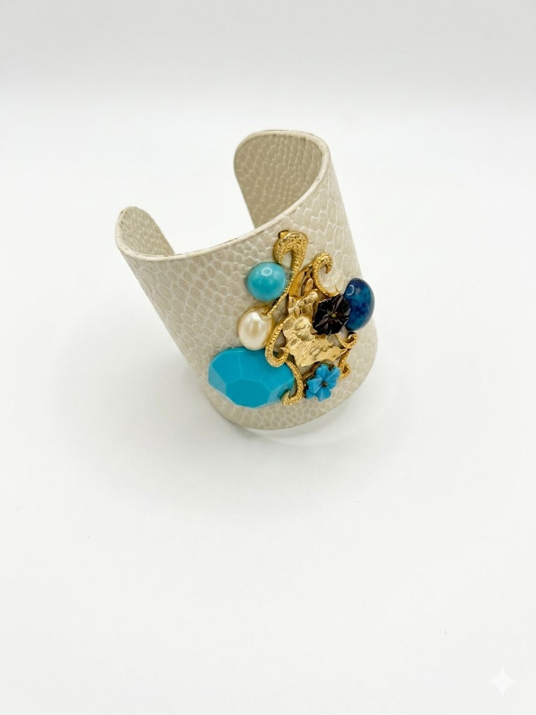 Boho-Chic Faux-Python Mixed Media Cuff