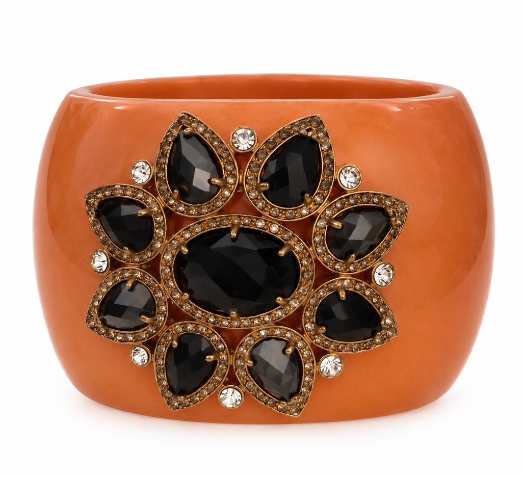 Vintage Roberto Cavalli Jeweled Resin Cuff Bracelet