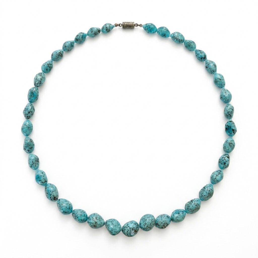 Vintage Turquoise Howlite Beaded Statement Necklace