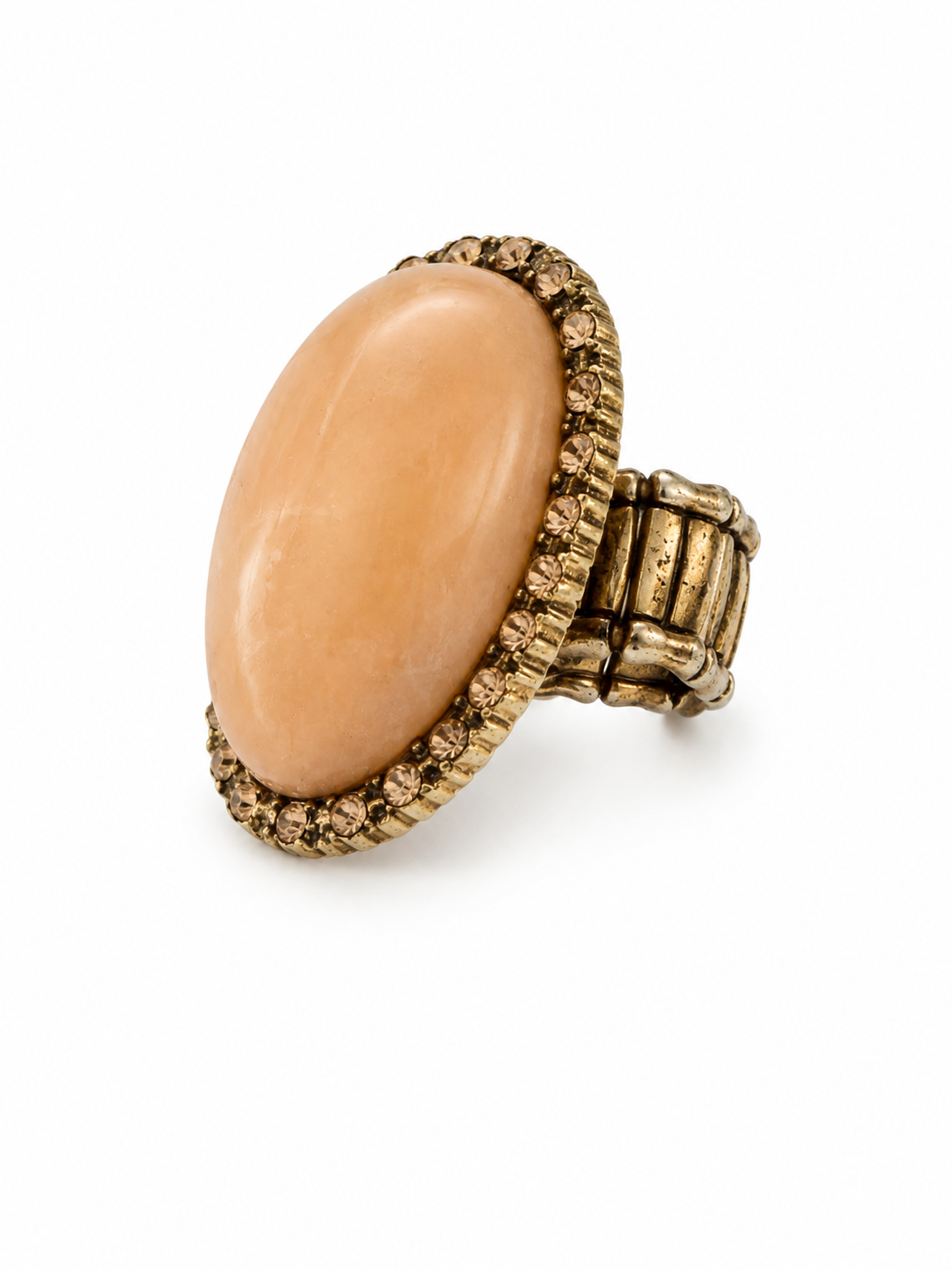 Vintage Peach Cabochon Statement Ring