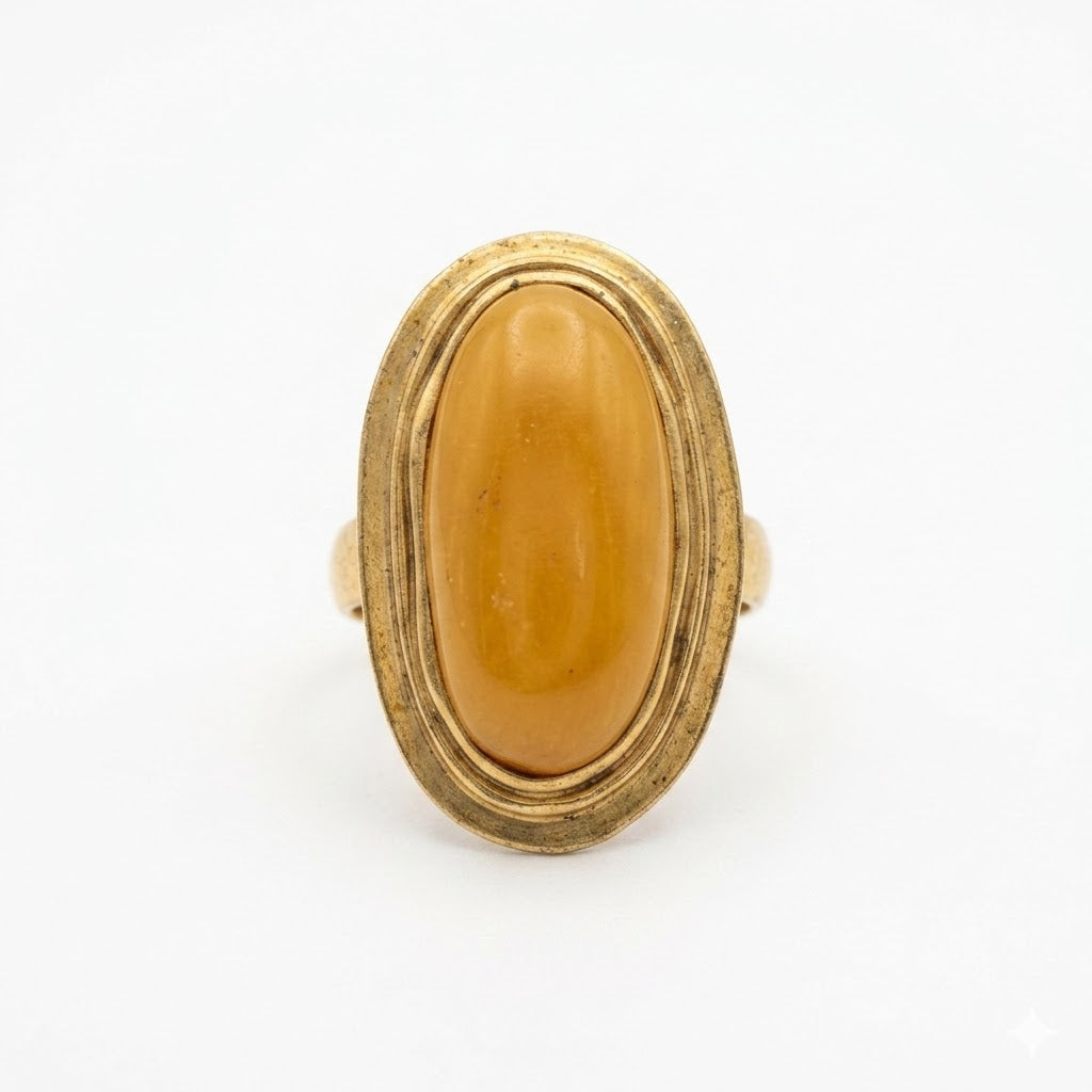 Vintage Modernist Oversized Cabochon Ring