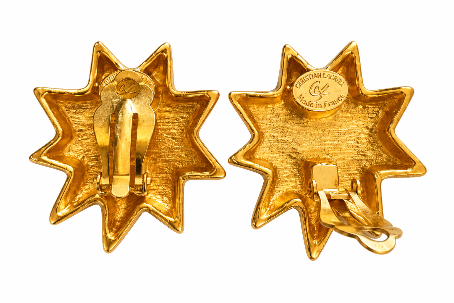 Vintage Christian Lacroix Sunburst Clip-On Earrings