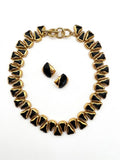 Vintage Enamel Statement Necklace & Earrings Set