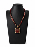 Vintage Red Jasper Artisan Pendant Necklace