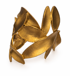 Vintage Greek Laurel Leaf Gold Plated Cuff Bracelet