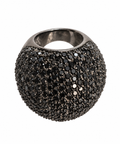 Vintage Noir Black Pavé Dome Cocktail Ring