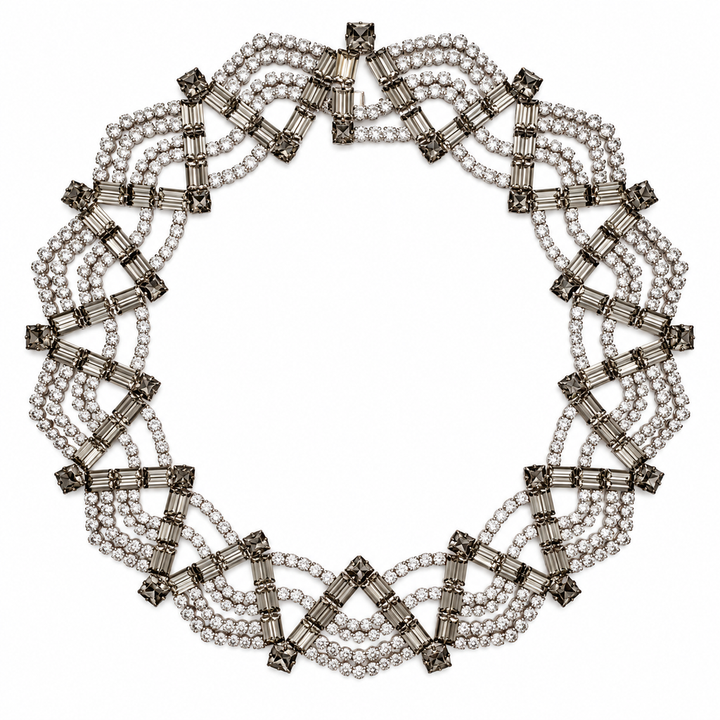 Vintage Art Deco Revival Crystal Festoon Necklace