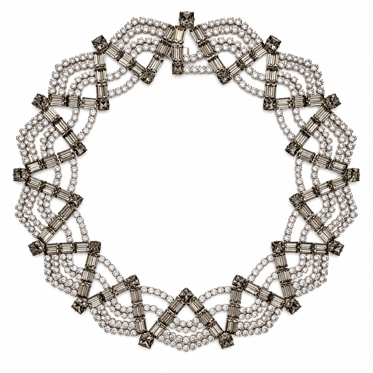 Vintage Art Deco Revival Crystal Festoon Necklace