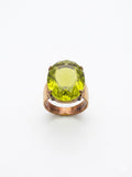 Vintage Modernist Green Glass Cocktail Ring