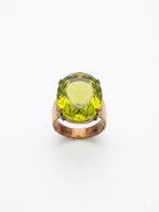 Vintage Modernist Green Glass Cocktail Ring