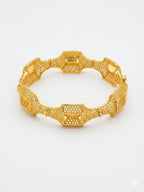 Mid-Century Revival Geometric Filigree Bangle