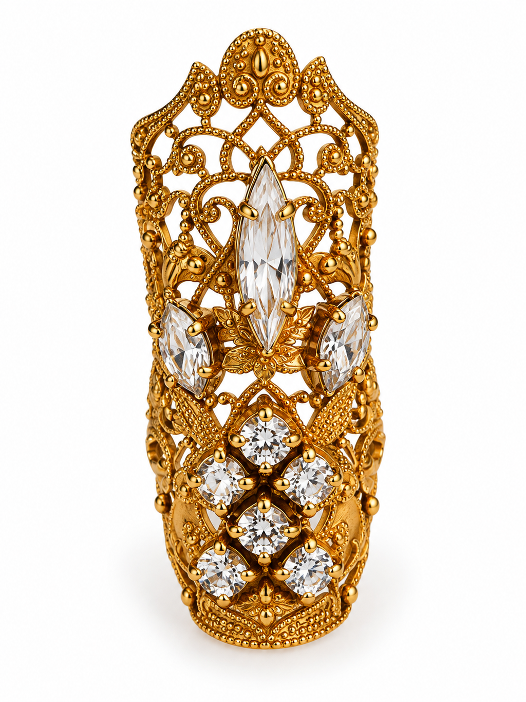Vintage Baroque Crystal Filigree Ring
