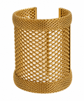 Vintage Gold Plated Mesh Architectural Cuff Bracelet