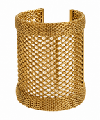 Vintage Gold Plated Mesh Architectural Cuff Bracelet