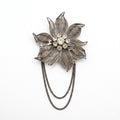 Vintage Filigree Floral Tassel Brooch
