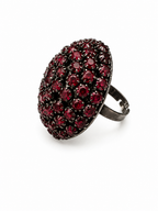 Vintage Red Crystal Dome Statement Ring