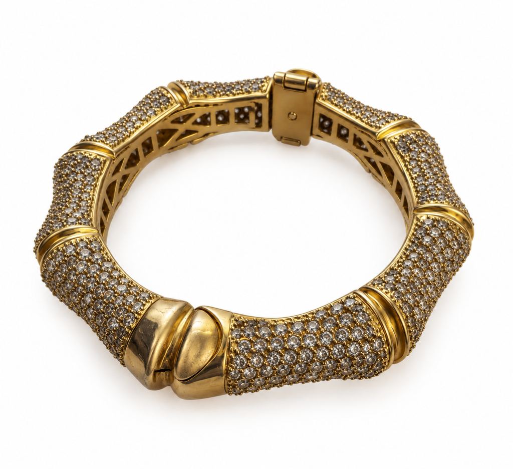 Vintage Pavé Crystal Gold Tone Link Bracelet