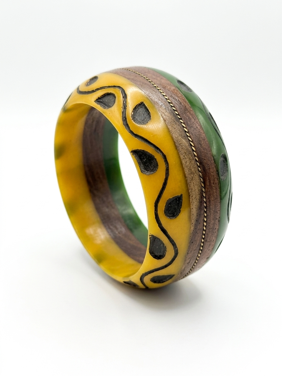 Vintage Lucite Statement Bangle Bracelet