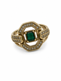 Vintage Gold Plated Smoky Stone Statement Ring