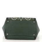 Prada Saffiano Leather Embroidered Twin Pocket Double Handle Tote Bag