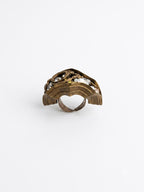 Vintage Brutalist Crystal Cocktail Statement Ring