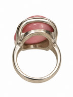 Vintage Modernist Pink Opaline Sculptural Ring
