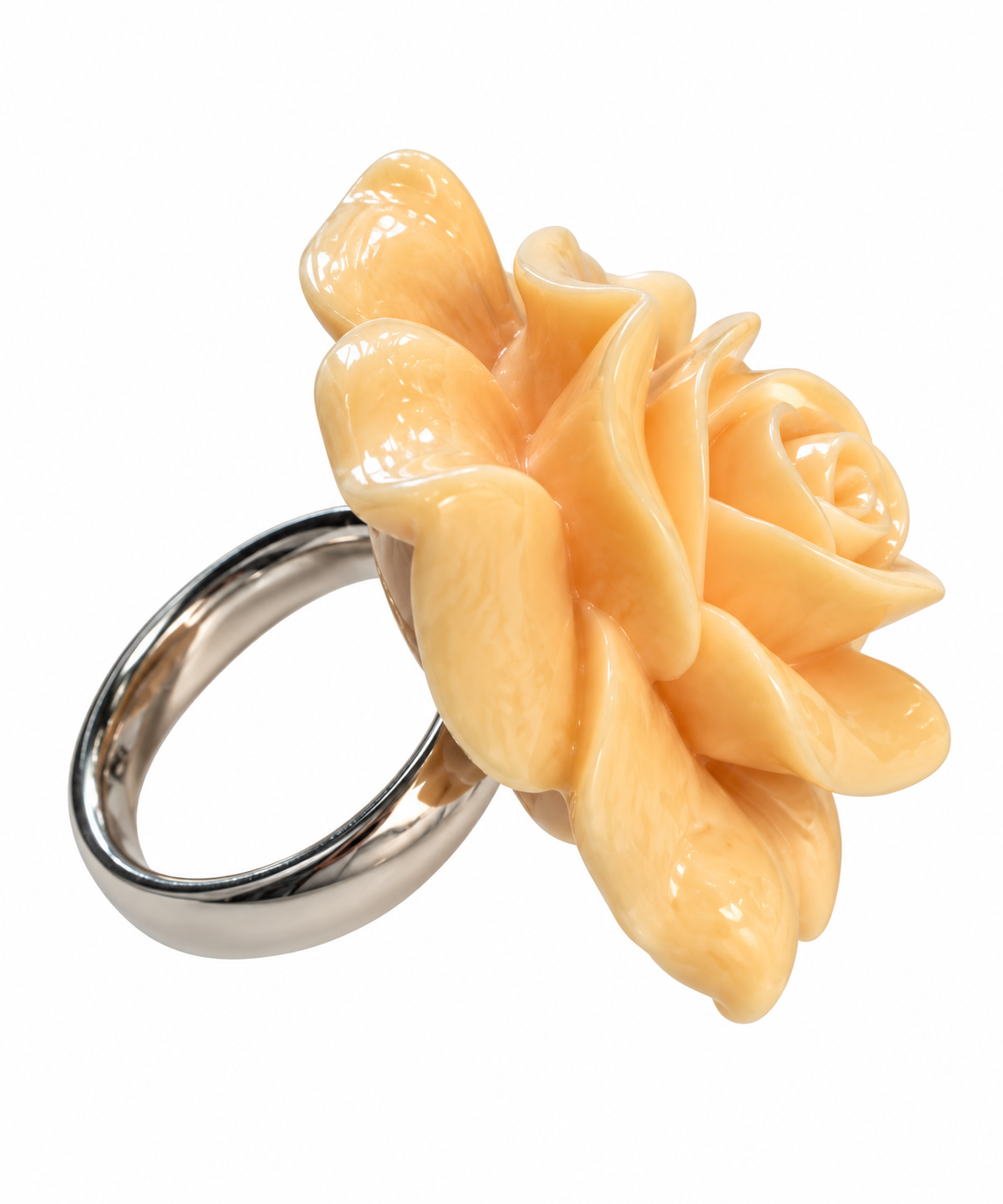 Vintage Sculptural Rose Cocktail Ring