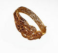 Mid-Century Revival Gold Filigree Flower Bangle