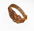 Mid-Century Revival Gold Filigree Flower Bangle