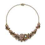Vintage Floral Rhinestone Romantic Garden Statement Necklace
