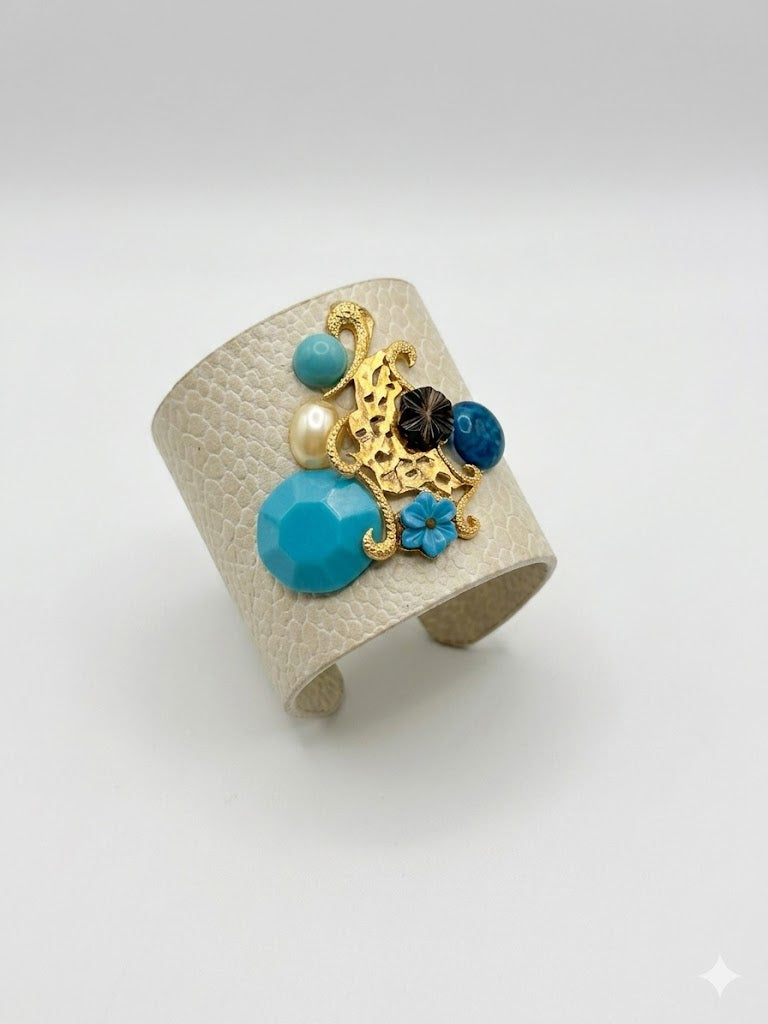 Boho-Chic Faux-Python Mixed Media Cuff