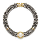 Vintage Multi-Strand Pearl & Crystal Statement Necklace