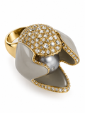 Statement Vintage Swarovski Sculptural Crystal Pearl Ring